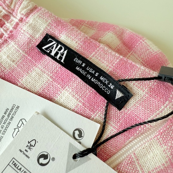 Zara Pink Gingham Bustier Crop Top | Coquette Cottagecore Festival Style (NWT) - Picture 7 of 13